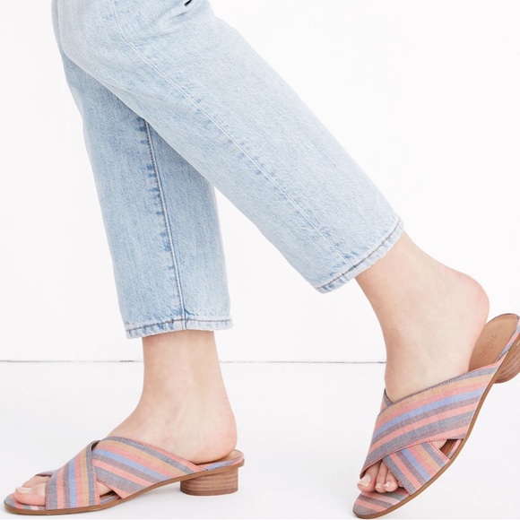 MADEWELL THE RUTHIE CRISSCROSS MULE IN RAINBOW STRIPS - Picture 2 of 8